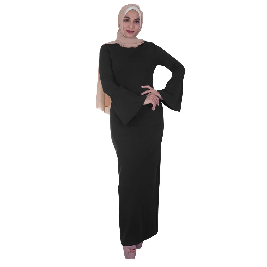 Женские Модные топы vestido мусульманское скромное платье Abaya Turkey длинный халат