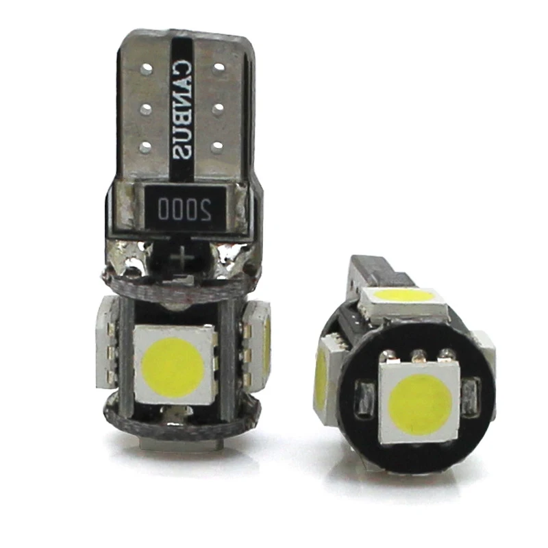 50 шт. светодиодный T10 Canbus 5 SMD 5050 194 168 без Ошибок W5W canbus OBC безотказный светильник для