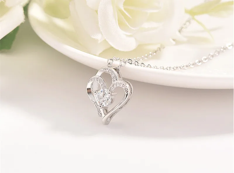Everoyal Трендовое ожерелье с подвеской в виде сердца из циркона Женские аксессуары