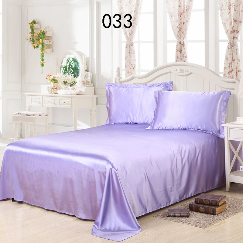 

Lilac Tribute Silk Twin Full Queen 1Pcs Sheets Flat Bed Sheet Bedsheet Bedclothes Bedding Home Hotel 230x250cm Bed Linens Lining