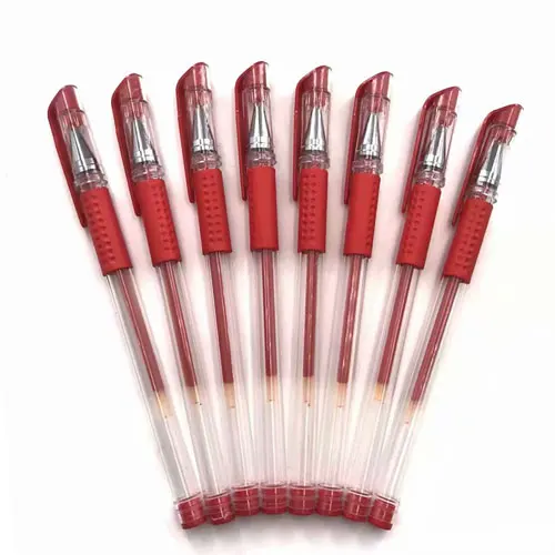 8 Pcs Red ink 8 шт./лот, Офисная гелевая ручка с красными, синими и черными чернилами, 0,5 мм, нейтральная ручка для письма, стержень для студентов, школьные принадлежности, канцелярский инструмент, подарок - Цвет: 8 Pcs Red ink