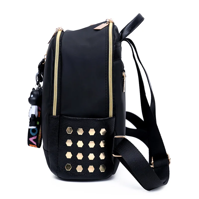 IMIDO 2019 New Fashion Rivets Elegant Simple Waterproof Nylon Korean Students Multi-functional Women's Backpack | Багаж и сумки
