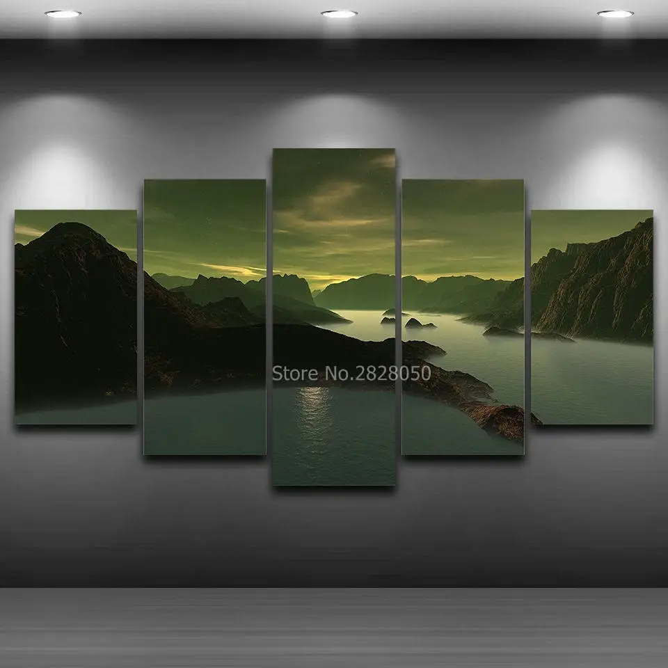 Country Road Sunset Landscape Poster Paintings Living Room Decor Wall Canvas Art Sets Artwork Bedroom Decoration | Дом и сад