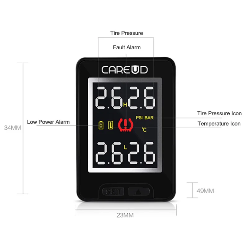 U912 4 Internal Sensors LCD Display Pressure Monitoring System Wireless Auto Car Vehicl TPMS PSI BAR Diagnostic Tool For Toyota|pressure monitoring