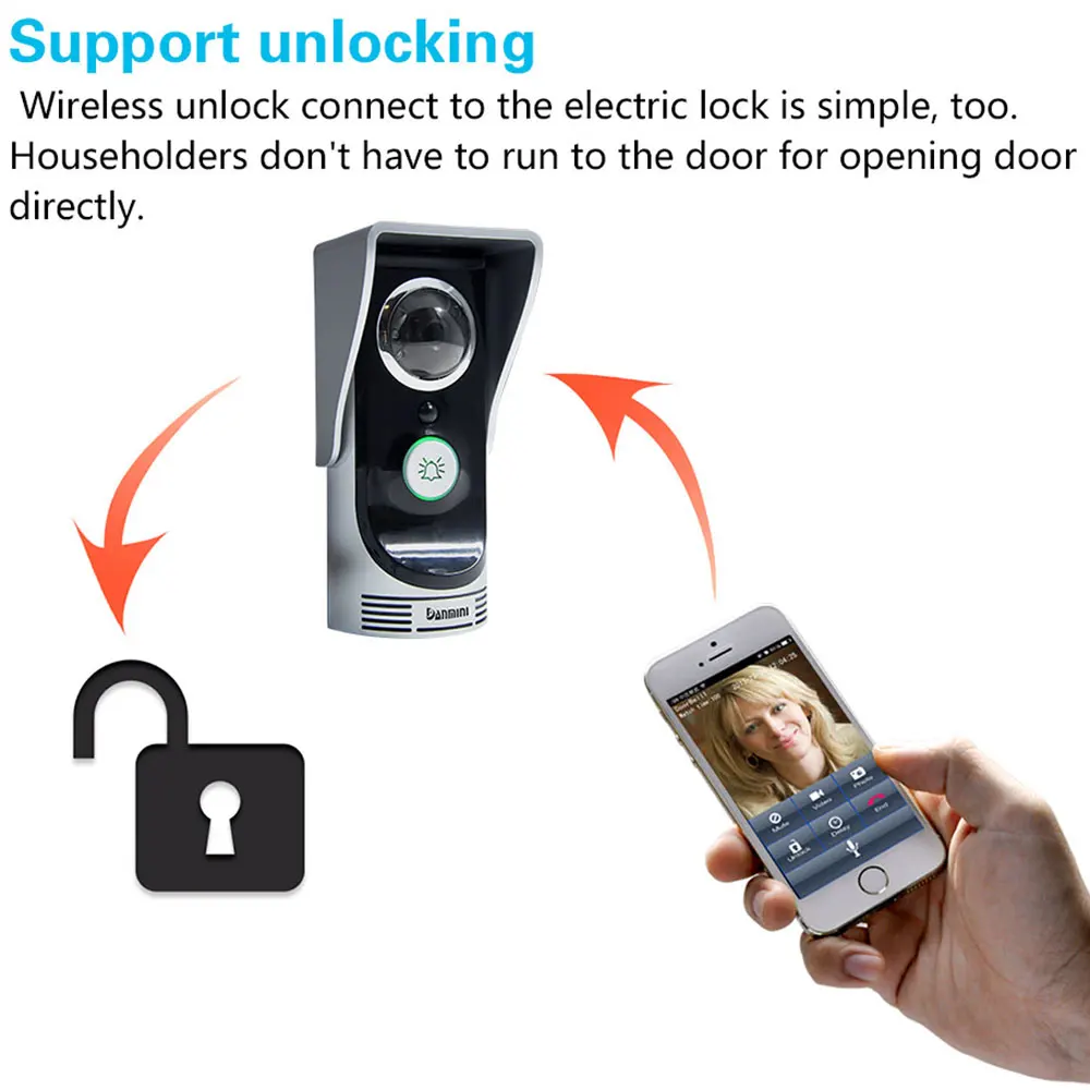 WIFI Doorbell Video Intercom Door Phone Wireless Digital Smart Peephole Viewer Camera 2.0 Megapixel Night Vision Bell | Обустройство