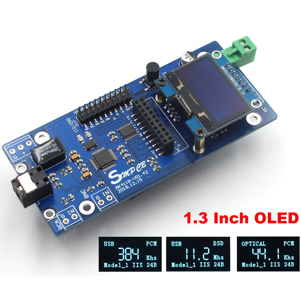 AK4118 цифровой приемник доска аудио декодер DAC SPDIF к IIS коаксиальный Оптический USB AES EBU вход поддержка XMOS Amanero 1," OLED