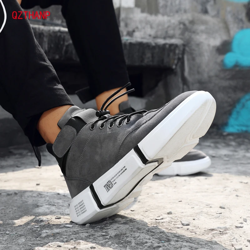 

2018 Men Casual Shoes Fashion Black Grey Loafer Shoes Male Breathable Cool Flat Shoe High Man's Trend Sneakers Footwear Big 45
