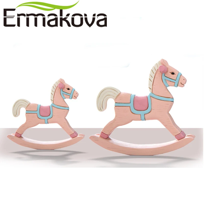 ERMAKOVA набор из 2 фигурок лошадей статуэтка лошади качалка милое животное ремесла
