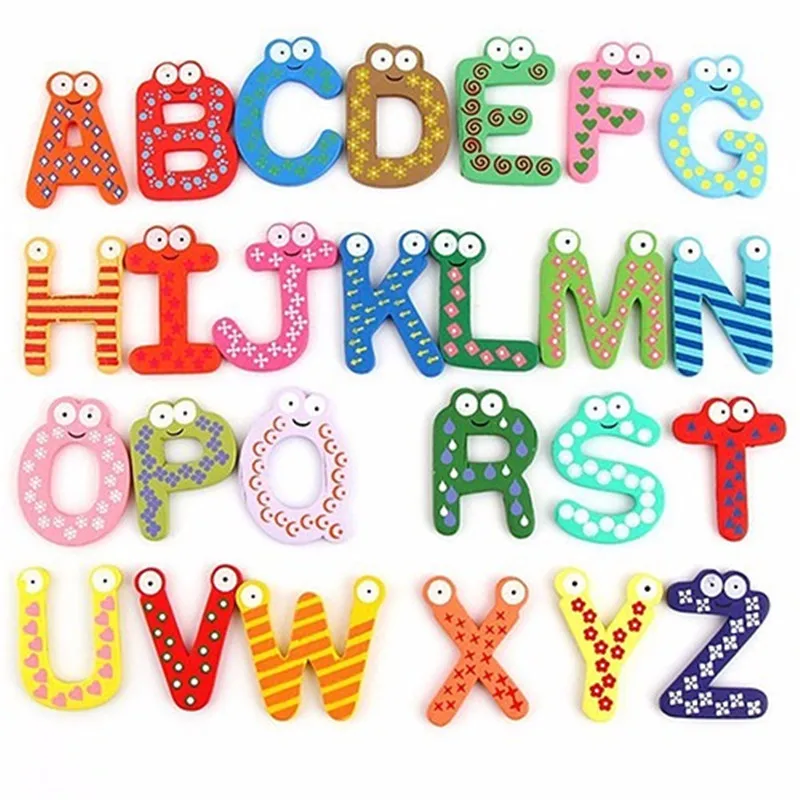 26 Алфавит магнитные буквы A-Z деревянные магниты на холодильник детские