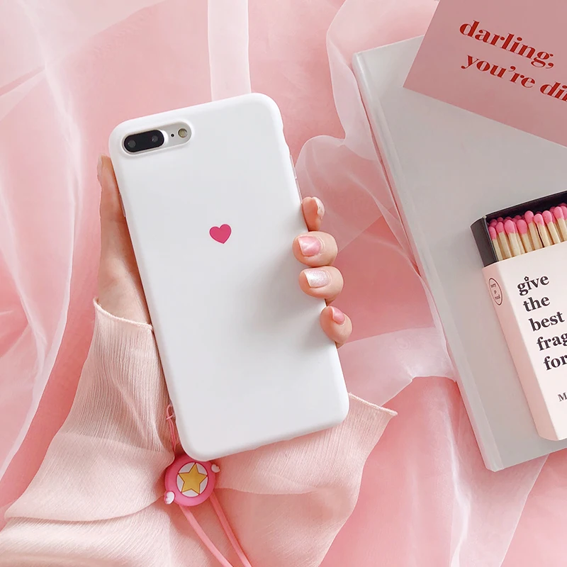 Простой чехол Love для iPhone 8 /7 plus Чехол + пленка из закаленного стекла X 7 /6 6s чехлы