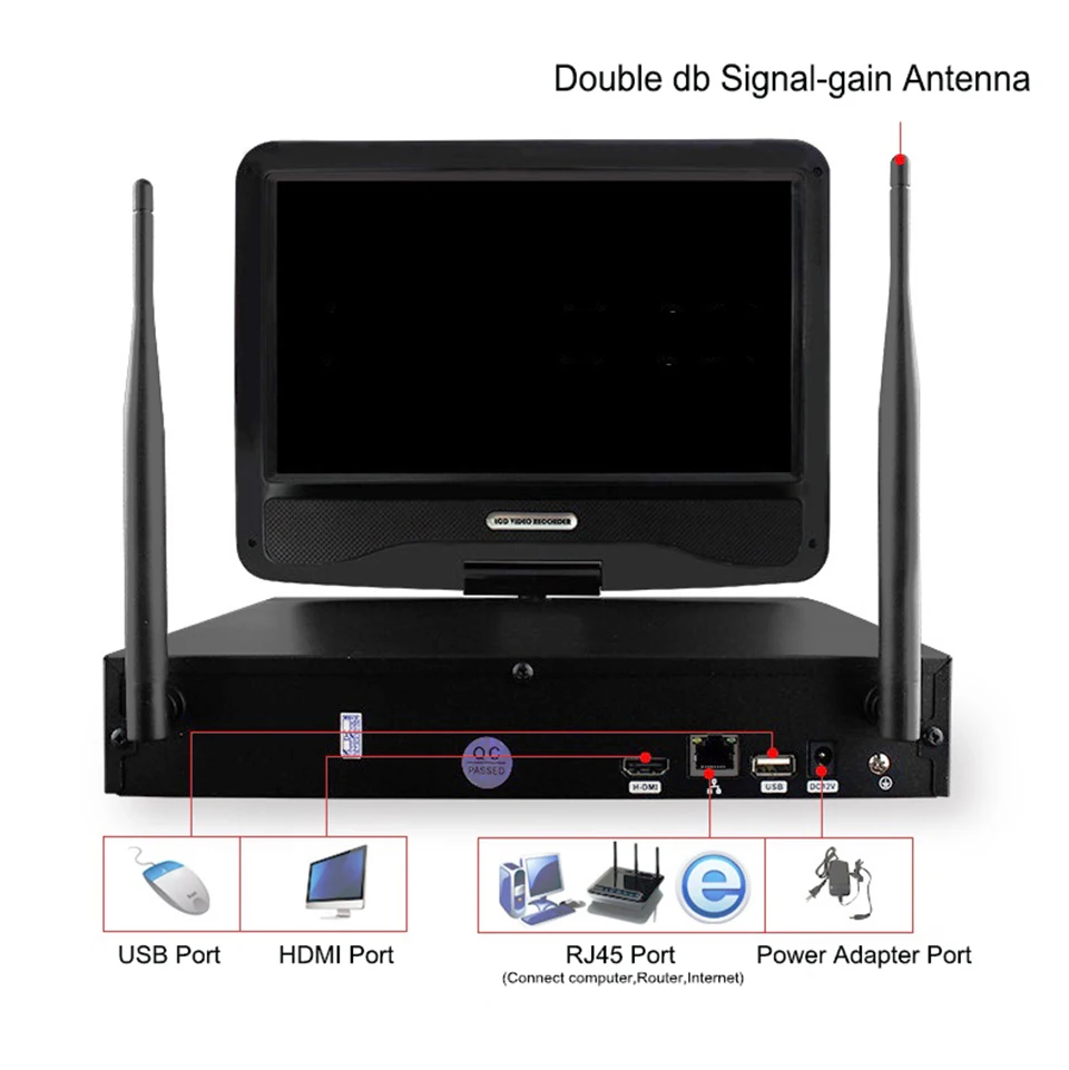 4ch CCTV Системы Беспроводной 960 P NVR комплект 4 шт. 1.3mp ИК Открытый P2P Wi Fi ip cctv