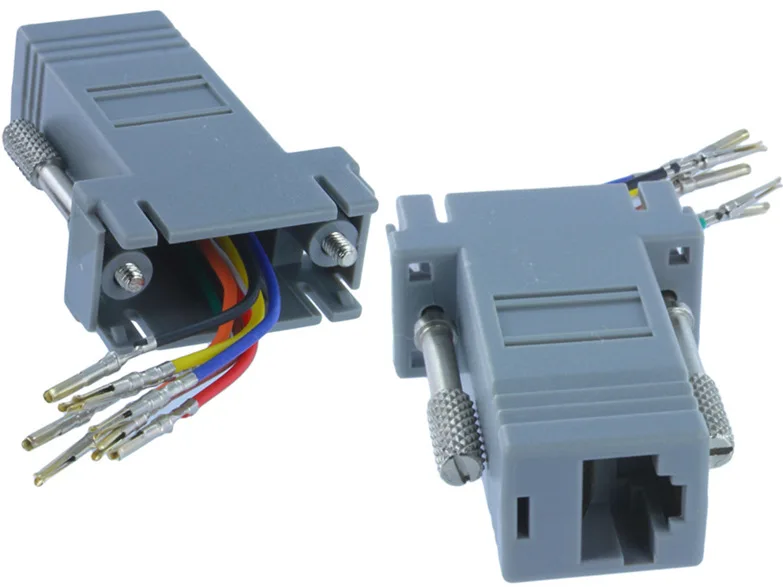 DB9 Pin female to RJ45 assembly head 8P8C adapter F |