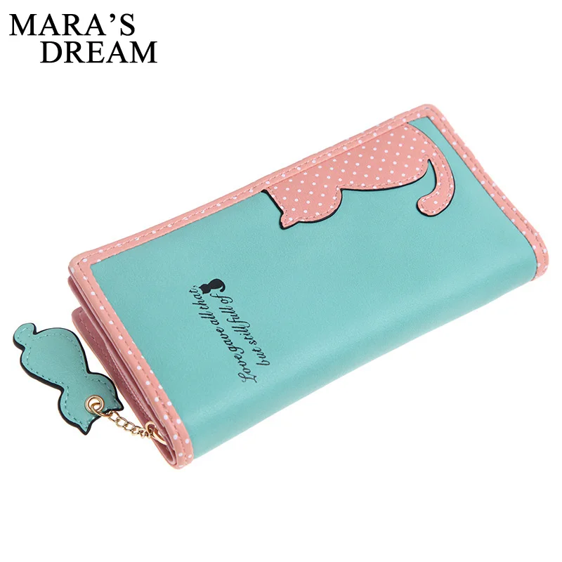 Mara мечта 2018 Новый Для женщин кошельки длинная куртка с секциями женский милый кот