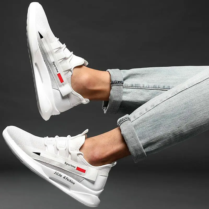 Мужская повседневная обувь черные и белые кроссовки высокого качества удобная