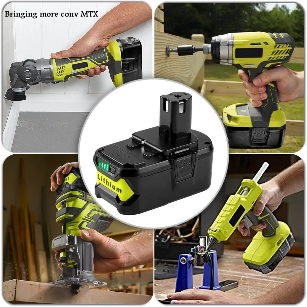

Литий-ионная аккумуляторная батарея для Ryobi ONE +, 18 в, 6000 Ач, мАч