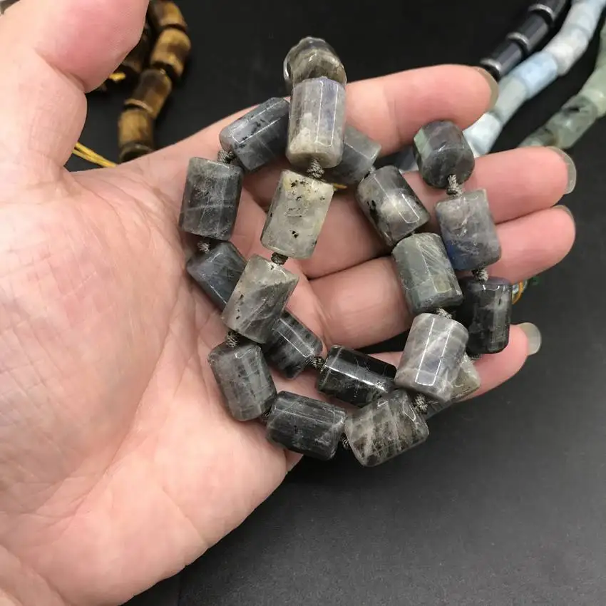 20 шт./нитка 5 камней на выбор граненая трубчатая подвеска цилиндрической формы с