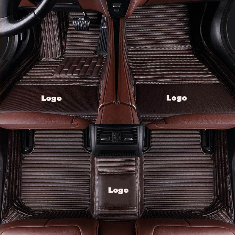 Coffee single layer Пользовательские автомобильные коврики кожа для авто Porsche Cayenne Cayman, Macan panamera 718 Boxster авто коврики для ног автомобильные аксессуары ковер - Название цвета: Coffee single layer