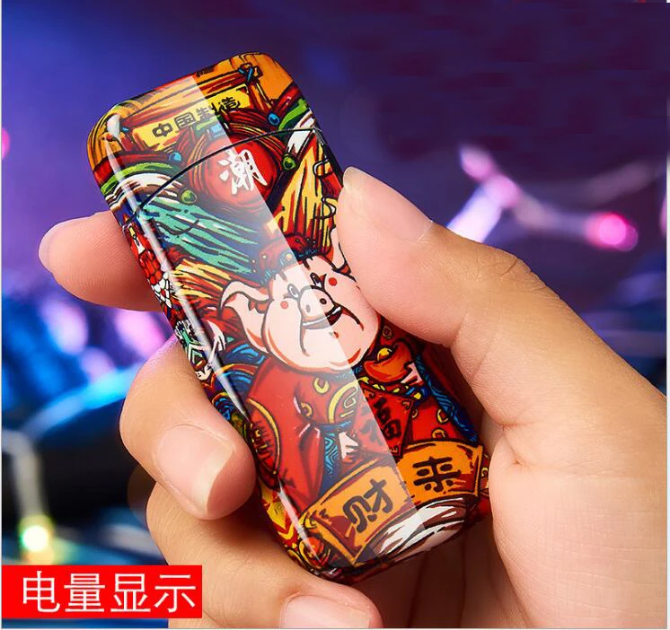 Интеллигентая(ый) сенсорный дуговая Зажигалка зарядное устройство USB Зажигалка курения подарок принтом «Тигр», «дракон