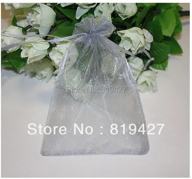

100 PCS High Quality 17X23CM Gray Color Organza Gift Bag Jewellry Pouch Wholesale Hotsale Christmas Wedding Bags