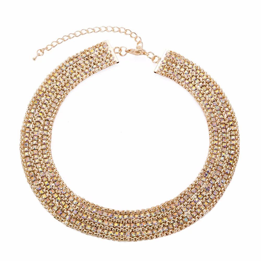 JOUVAL модные большие ожерелья 2017 женские крученые кристаллы чокер Стразы