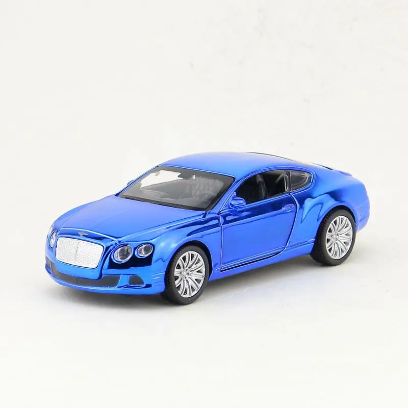 Синий /литая под давлением игрушечная модель/1:32 Масштаб/Bentley Континентальный GT автомобиль/Вытяжка/звук и светильник/образовательная Коллекция/подарок - Цвет: Синий