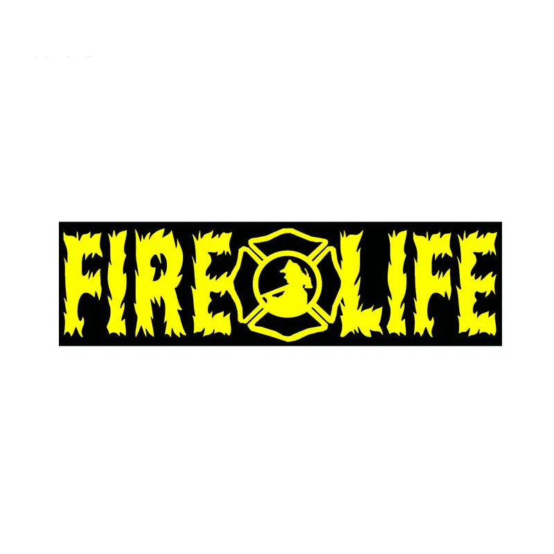 

YJZT 15.8CM*4.4CM Firefighter Car Sticker Fire Life Funny PVC Decal 12-0712