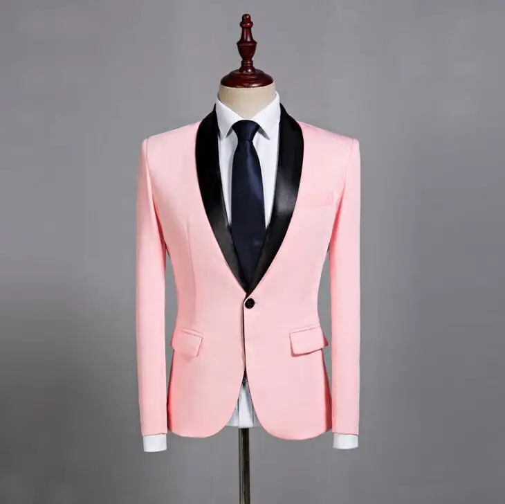 Pink clothes men marriage suits designs masculino homme stage costumes for singers jacket men blazer dance star style dress