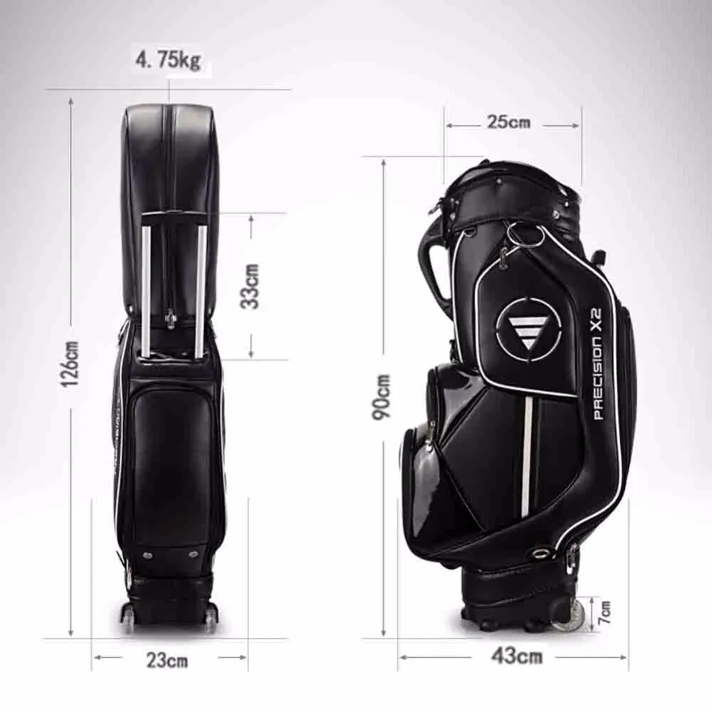 PGM New Golf Standard Bag Portable Golf Travel Bag Pu Cover Thicken Air Bag With Wheels