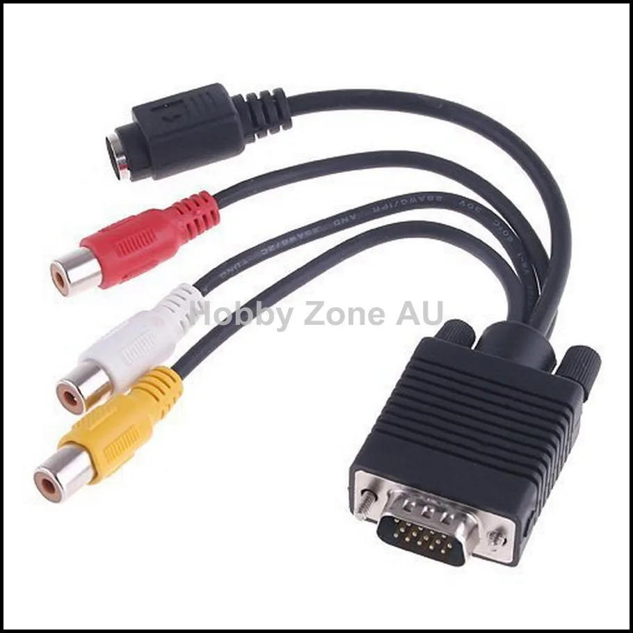 Композитный кабель-Переходник VGA SVGA на 3 RCA S-Video для ТВ ЖК ноутбука ПК | Компьютеры и