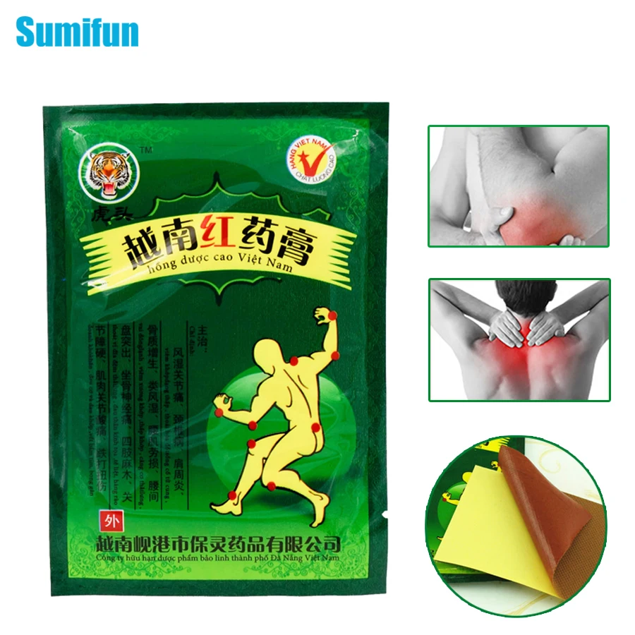 Sumifun, 104 шт, вьетнамский бальзам с красным тигром, пластырь от боли, китайский медицинский пластырь для шеи, спины, мышц, артрита, обезболивающий пластырь C162