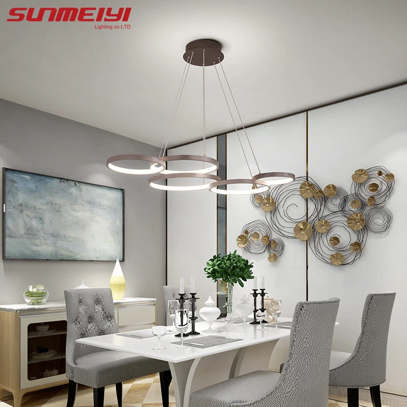 Скандинавские коричневые светодиодные подвесные светильники с регулируемой