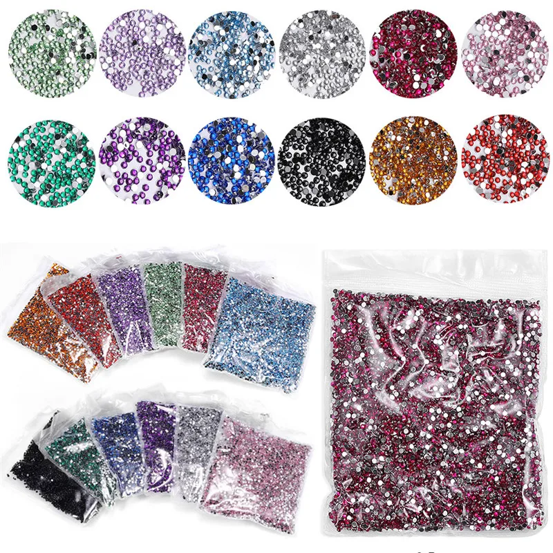 20000 pcs Стразы для дизайн ногтей стекло многоразовые Кристалл Rhinestone украшения