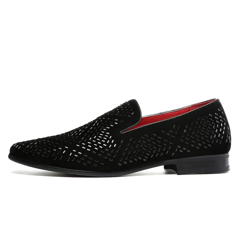 mens studded shoes black footwear rhinestone wedding luxury party shoes male cool designer loafers shoes for men
