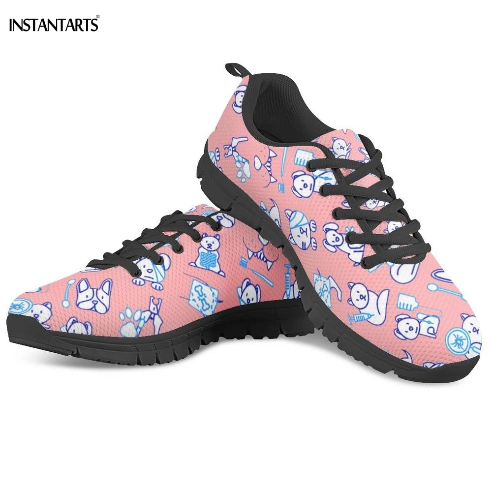 Женские кроссовки INSTANTARTS Kawaii розовые для занятий спортом дышащие сетчатые на