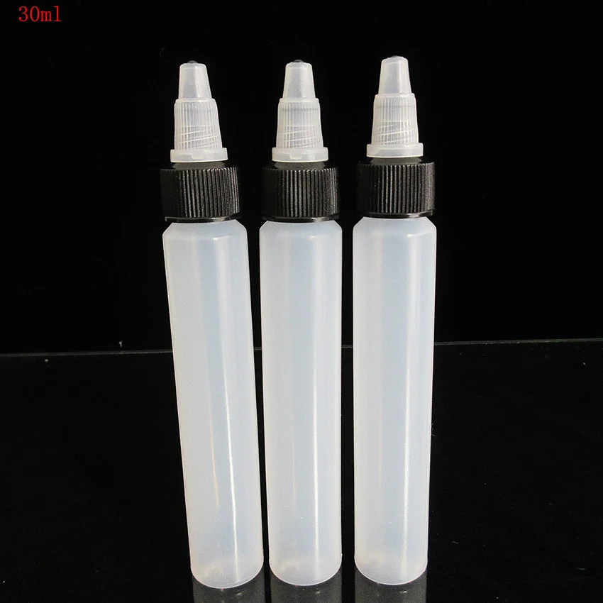 

30ml PE Plastic Soft Bottle,Pen Shape Squeezable Dropper Bottle with Twist Cap,Empty Refillable Bottle use for Stamp/tattoo ink