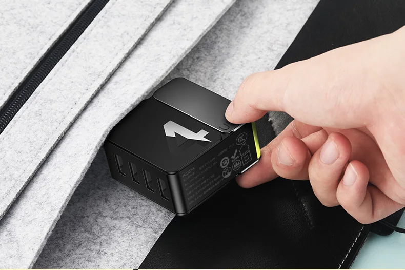 Rock 4 2 USB быстрое зарядное устройство Универсальная Быстрая зарядка дорожный Складной адаптер 5V2. 4A 5V4A EU US вилка для iPhone samsung Xiaomi huawei
