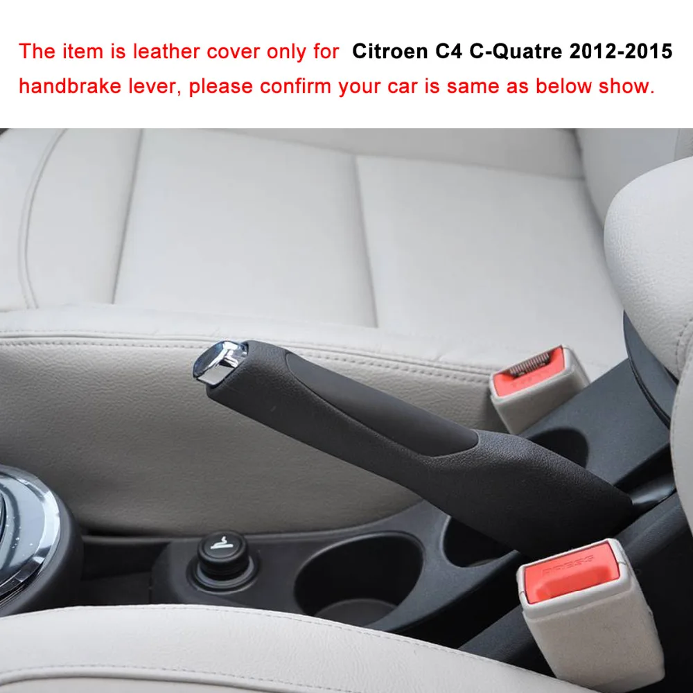 Автомобильные чехлы ручника ponsny чехол для Citroen C4 C-Quatre 2012- Натуральная кожа авто ручной тормоз ручки крышка
