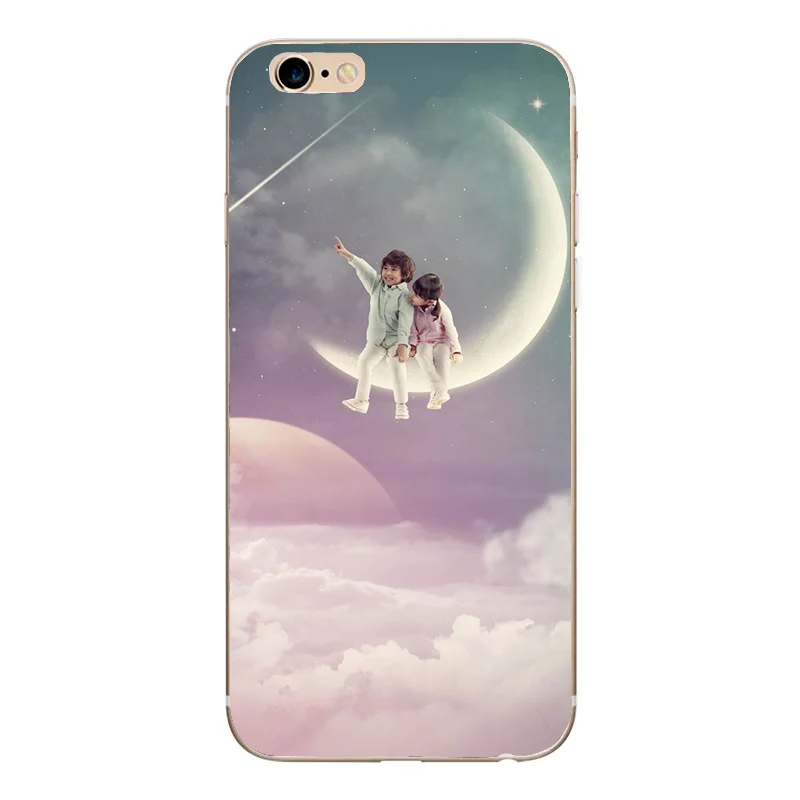 Чехол Moon Child для iPhone X чехол Роскошный телефона 5 5S 6 S 7 8 Plus воздушный шар задняя