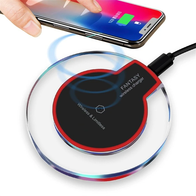 Беспроводное зарядное устройство Qi для iPhone X XS Max XR 8 Plus Samsung Galaxy S6 S7 Edge S8 S9 10