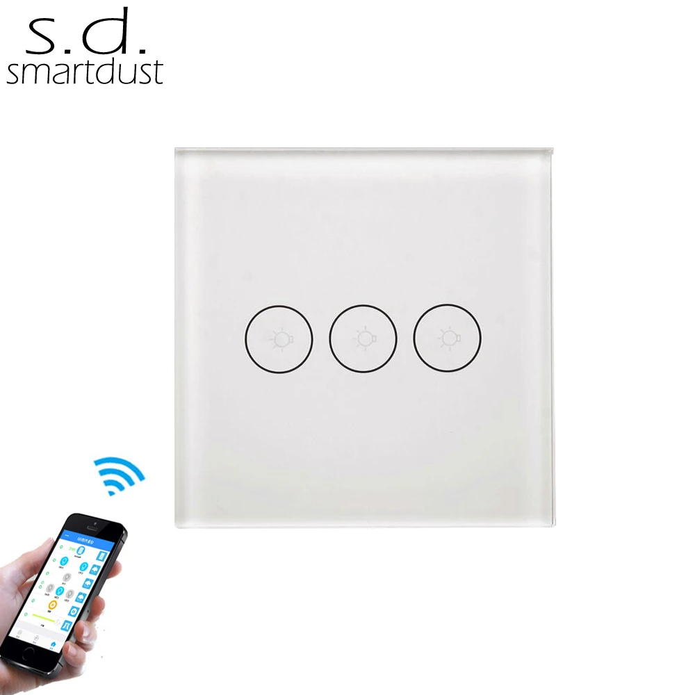 Smartdust ЕС Wifi Пульт дистанционного управления настенный сенсорный выключатель 3