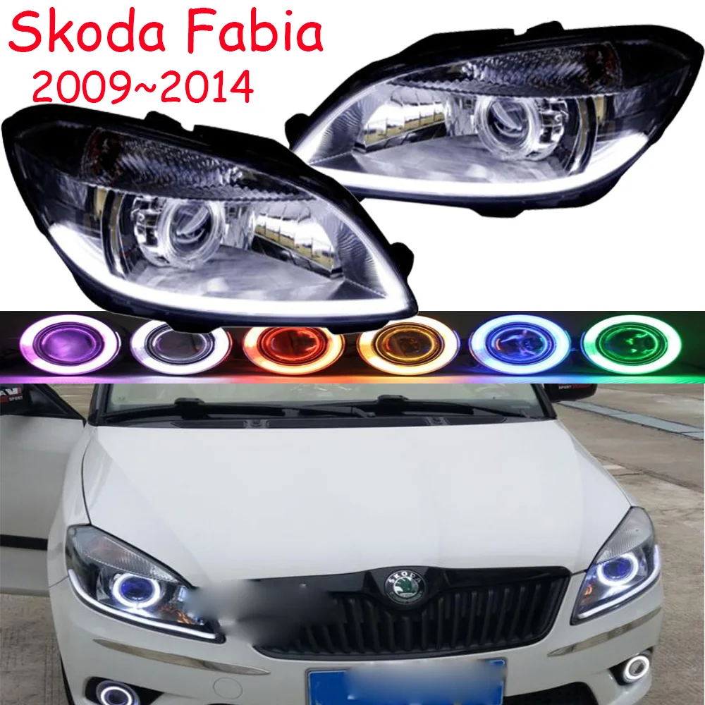 car Head light For Fabia Headlights 2009 2010 2011 2012 2013 2014year headlight DRL HI LO HID xenon | Автомобили и мотоциклы