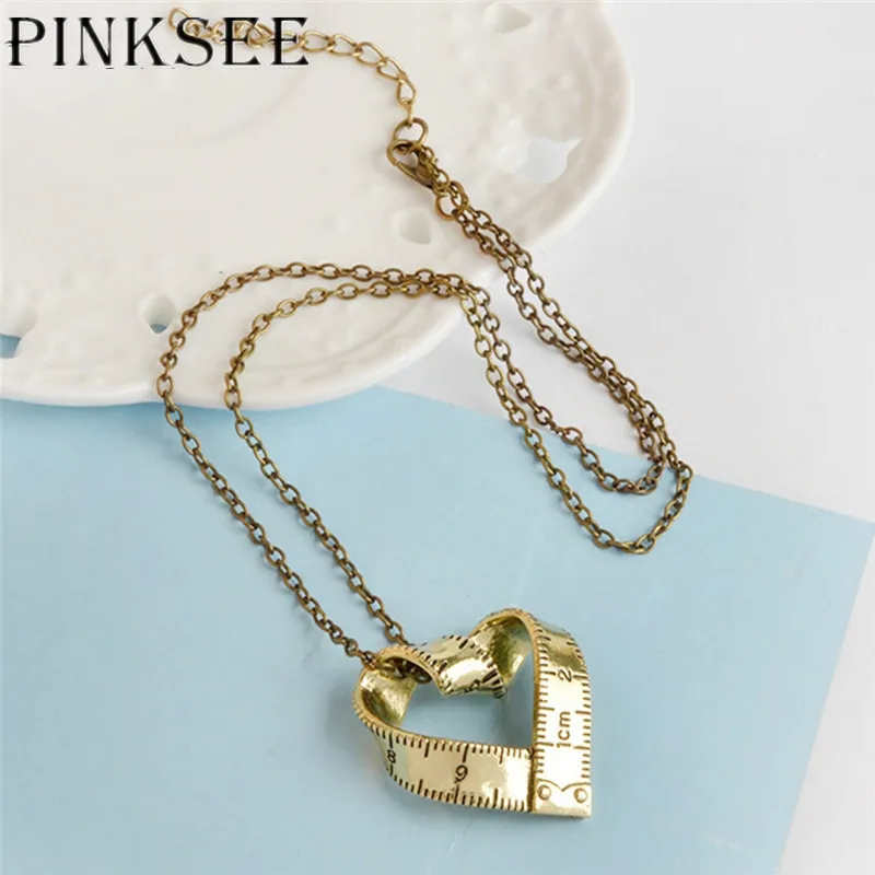 Pinksee творческих вращающийся любовь Форма пары металла Цепочки и ожерелья для Для