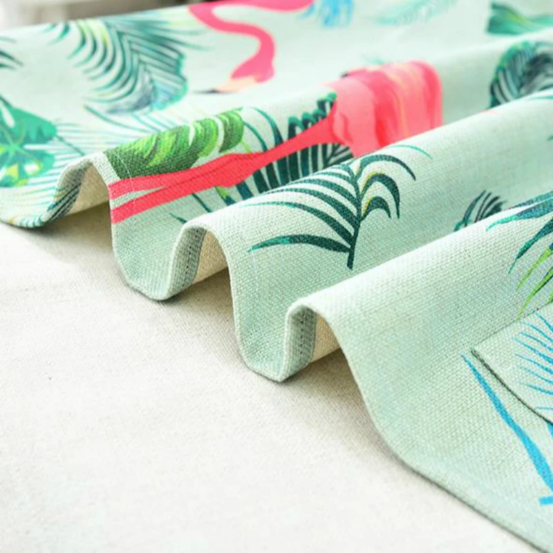 Многоцветные Фламинго Птица лист двойного назначения Лен пылезащитный чехол