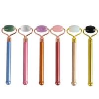 new style natural gemstone jad crystal facial roller anti wrinkle portable nature beauty health care massager with gift box