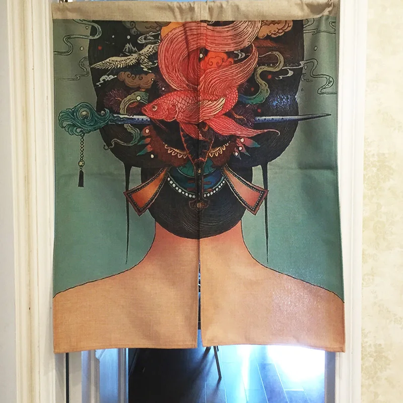 Милые занавески в японском стиле Ukiyo-e maid Feng Shui дверная занавеска спальной