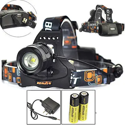 Zoomable 2500LM XML L2 из светодиодов фары головного света мини факел USB лампа + 2 х 18650
