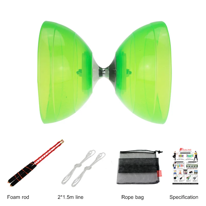 Фиксированный или подшипник diabolo мягкие игрушки профессиональный набор Diabolo упаковка с веревочной сумкой Китай - Цвет: 1 Bearing Green
