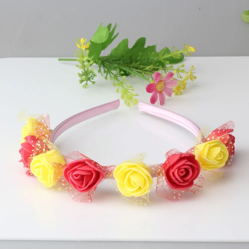 C новые Богемные аксессуары для волос стиль цветок Венок резинка Корона Милая