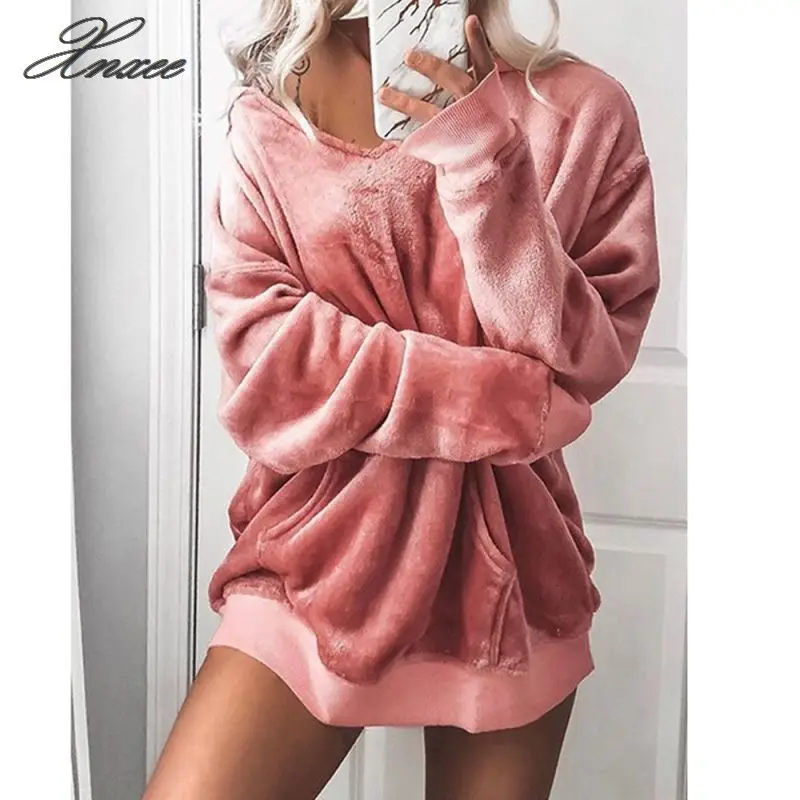 Outerwear &amp Coats Jackets Womens Hooded Soft Jumper Pullover Hoodie Sweatshirt coats and jackets women 2020 | Женская одежда