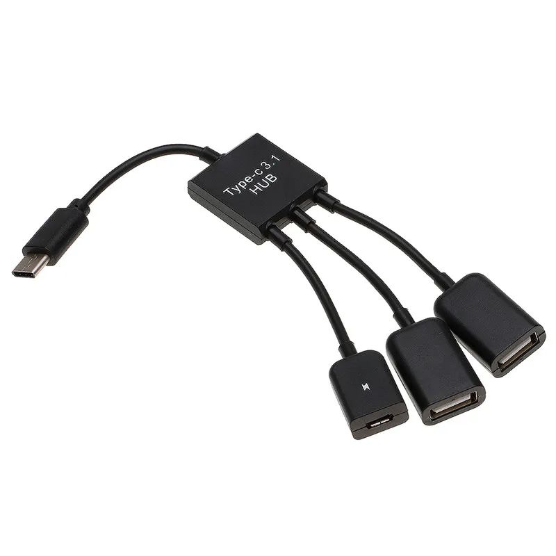 1 шт. высококачественный адаптер Type C 3 на 2 порта USB 0 с портовым адаптером Micro Charge HUB